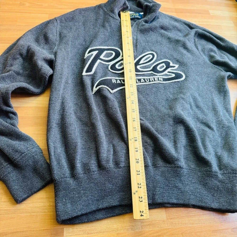 Ralph Lauren quarter zip pullover sweater with collar size large gray